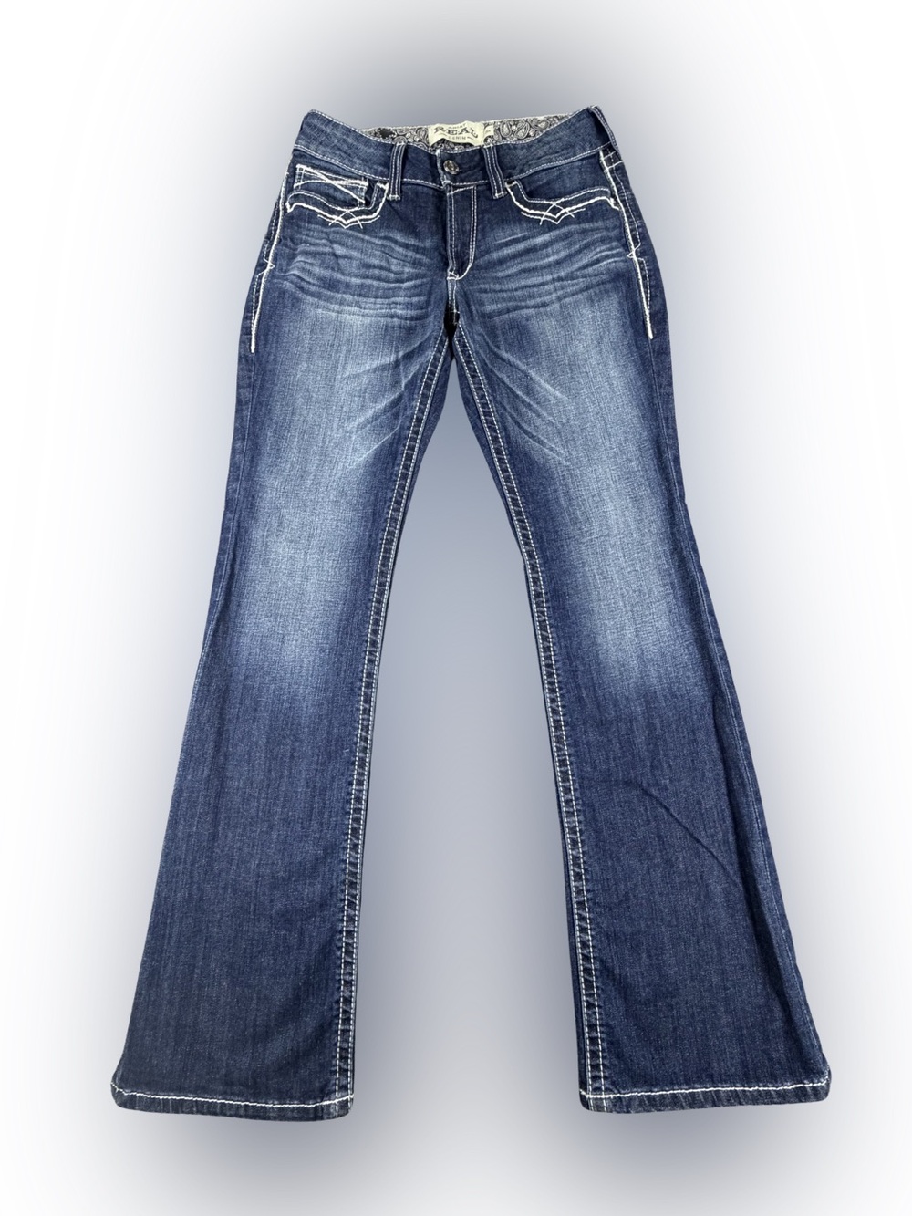 Women’s Ariat Indigo Flare Jeans with Contrast Stitching Size 30 R